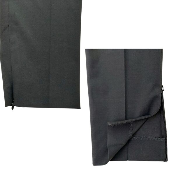 Theory Pants Womens 8 Dark Gray Flat Front Wool Blend Ankle Zip Office Career - Picture 7 of 12